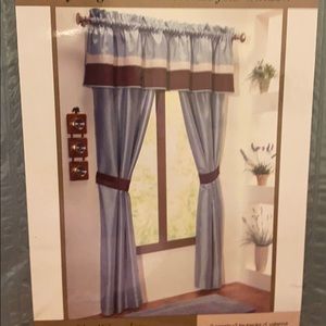 Regatta Curtains blue/chocolate drapery